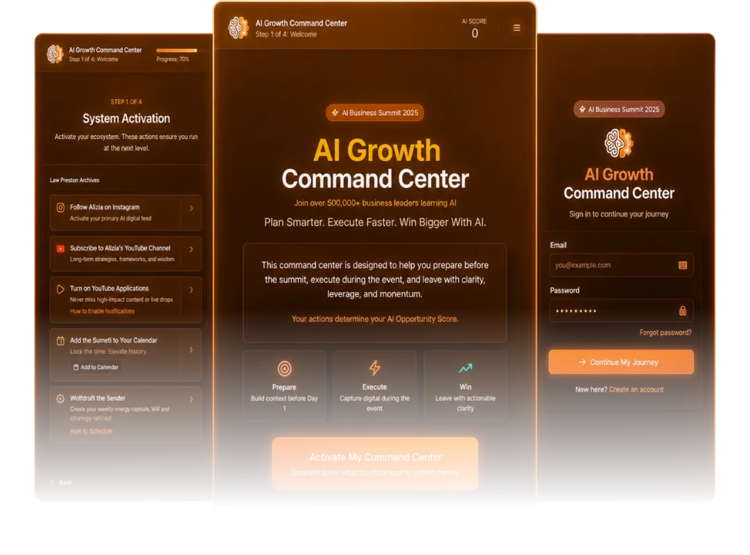 AI Growth Command Center — the free companion tool included with AI Business Summit 2026 registration