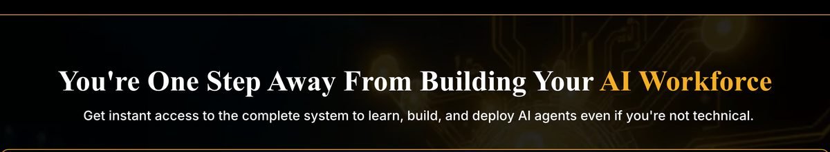 Official AI Agents Course page headline: You're One Step Away From Building Your AI Workforce