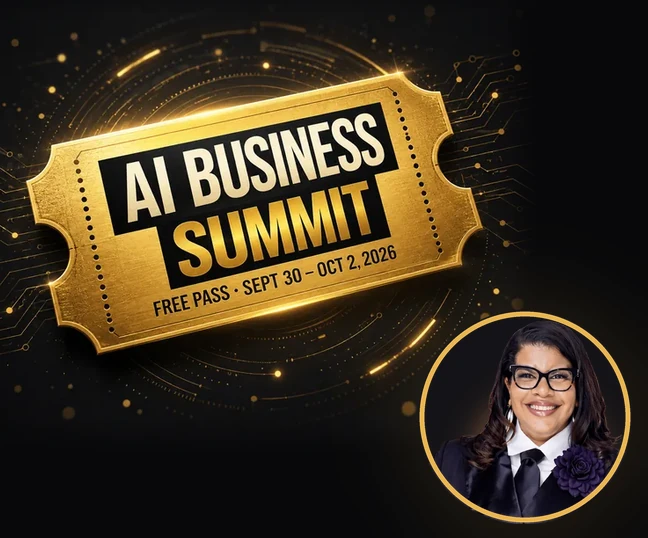 AI Business Summit free pass, September 30 to October 2, 2026, hosted by Alicia Lyttle